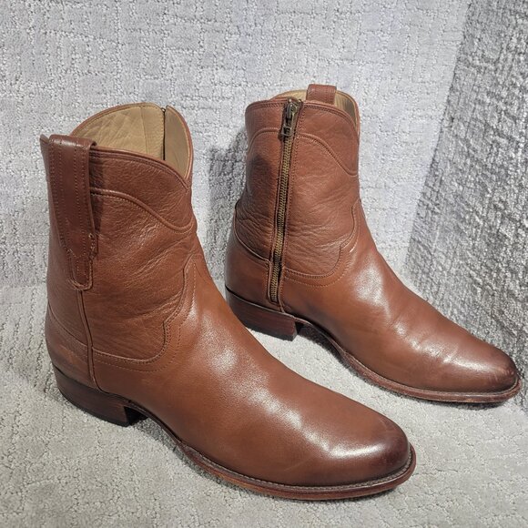 Tecovas The Dean Men's Size 12.5D Brown Scotch Leather Zipper Western Boots. - Picture 1 of 10